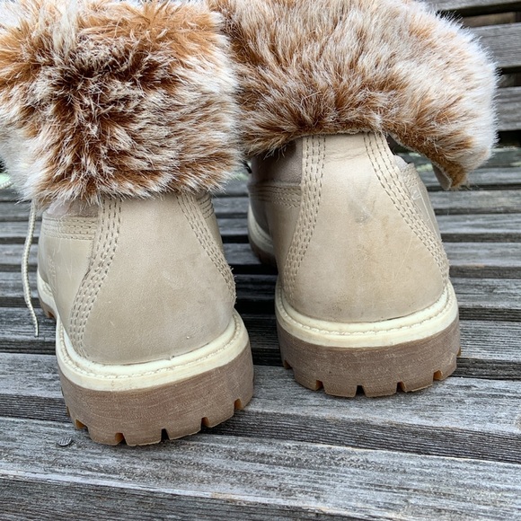 Timberland Faux Fur Fold Down Boots Size 7 - Picture 5 of 10
